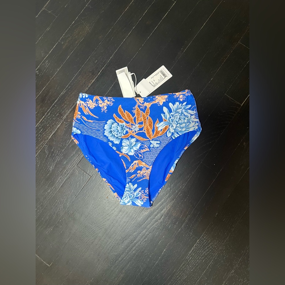Seafolly Eden Blue High-Waisted Bikini Bottom size 8 - Picture 2 of 8